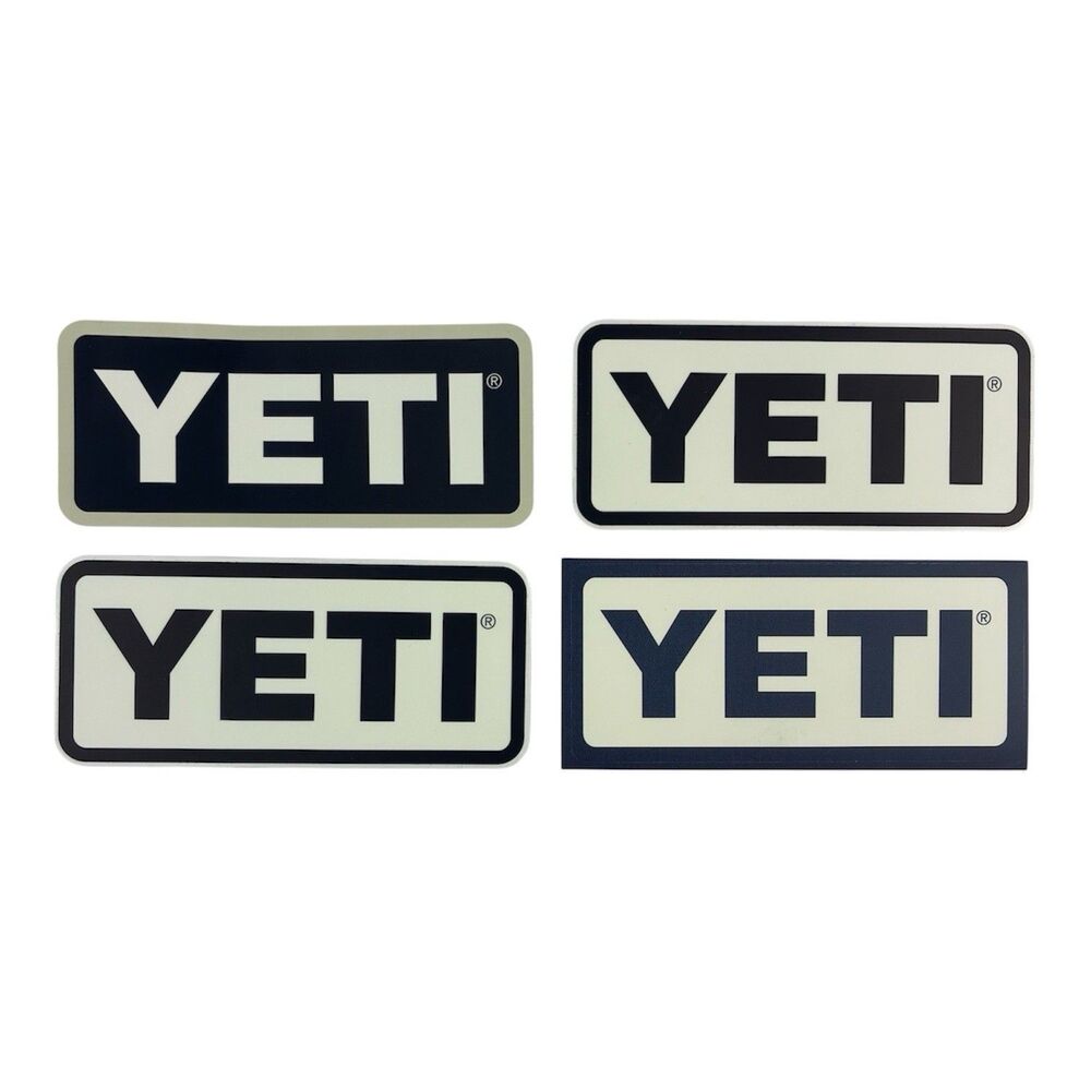 4 Yeti Official Stickers Decals Cooler Tumbler Outdoors Brand 4"x1.75"